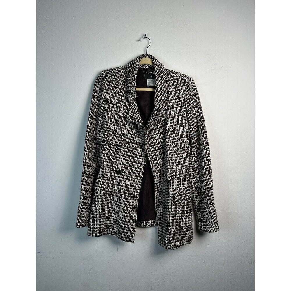 Classic‎ Vintage Chanel White Black Tweed Jacket Blazer 36 2001A: Métiers d'Art
